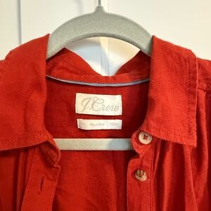 J. Crew Vibrant Red Linen Dress or cover-up